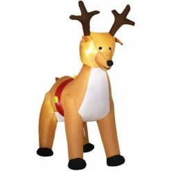 HOMCOM 1.8m Inflatable Reindeer Christmas Decoration W/ LED Lights Indoor Outdoor