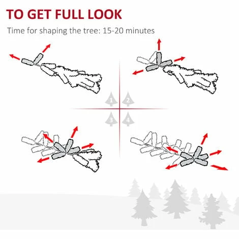 HOMCOM 5FT Prelit Snow Flocked Christmas Tree w/ Light, Xmas Decoration Green