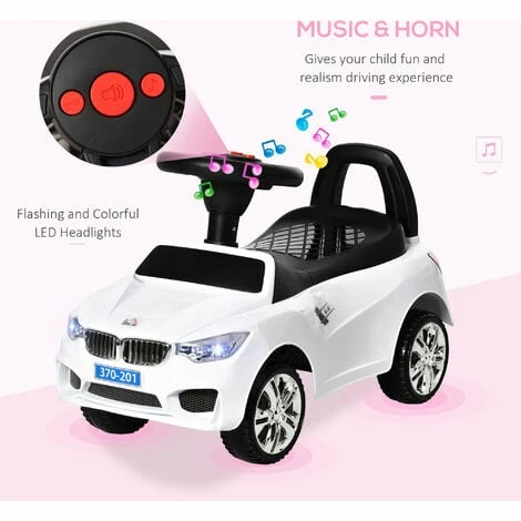 HOMCOM Ride on Car Baby Toddler Walker Foot to Floor Sliding Car Slider White