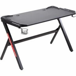 HOMCOM 1.2m Computer Gaming Desk LED Light W/ Cup Holder Headphone Hook E-Sport