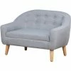 HOMCOM Kids Mini Sofa Children Armchair Seating Bedroom Playroom Furniture Grey
