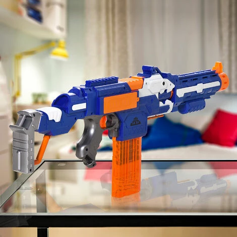 HOMCOM Toy Automatic Foam Blaster Gun Shooter 20 EVA Refill Darts for 8-12 Year