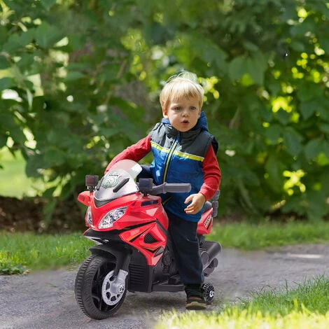 HOMCOM Kids 6V Electric Pedal Motorcycle Ride-On Toy Battery 18-36 months Red
