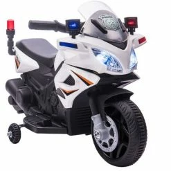 HOMCOM Kids 6V Electric Pedal Motorcycle Ride-On Toy Battery 18-36 Months White