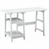 HOMCOM Computer Writing Desk W/ Shelf PC Workstation For Home Office White