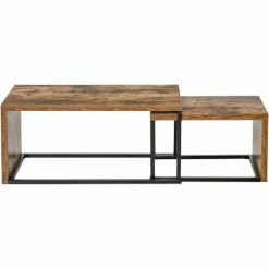 HOMCOM Set Of 2 Coffee Tables, Side Table, Tea Table For Living Room Bedroom