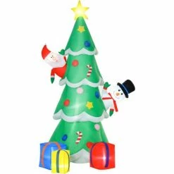 HOMCOM 7ft Christmas Inflatable Tree LED Lighted Indoor Outdoor Decoration