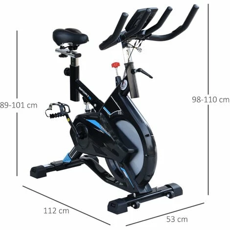 HOMCOM Stationary Exercise Bike Indoor Cycling Bicycle Cardio Workout, Black