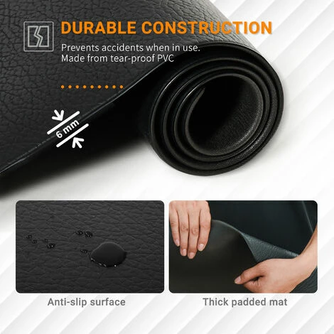 HOMCOM 6mm Thick Gym Equipment Mat Non-slip Floor Protector Mat 180 x 90 x 0.6cm