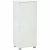 HOMCOM Modern 3-Tier Cabinet Storage Organizer With Louvred Metal Door White