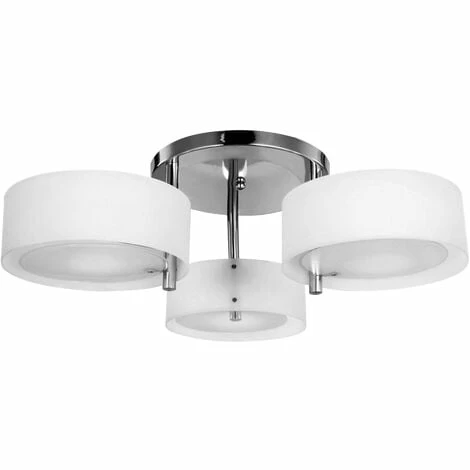 HOMCOM Acrylic Lamp Ceiling Light Pendant Chandelier with 3 Lights Chrome Finish