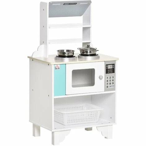 HOMCOM Kids Kitchen Play Cooking Toy Set Educational Pretend Role 3-6 Yrs