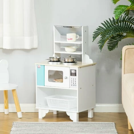 HOMCOM Kids Kitchen Play Cooking Toy Set Educational Pretend Role 3-6 Yrs