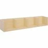 HOMCOM Wooden Wall-Mounted Storage Media Display Shelf Center Rack, Natural