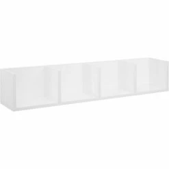HOMCOM Wooden Wall-Mounted Storage Media Display Shelf Center Rack, White