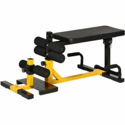 HOMCOM Three-In-One Squat Machine W/ Adjustable Bench Squat Sit Up Push Up