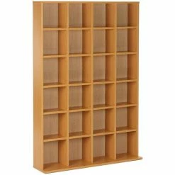 HOMCOM Bookcase Storage Tower CD DVD Games Rack Wooden Shelves Furniture
