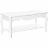 HOMCOM 2 Tier Wooden Coffee Tea Table End Table Storage Shelf 94Lx44Wx42H White