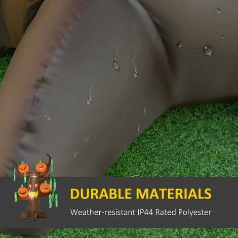 HOMCOM Halloween Decoration 2.4m Inflatable Ghost Tree with Pumpkins and 6 LED Lights