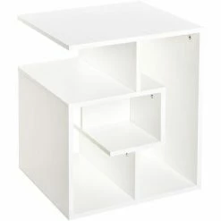 HOMCOM 3-Tier Side End Table Open Shelves Storage Coffee Book Magazine Desk