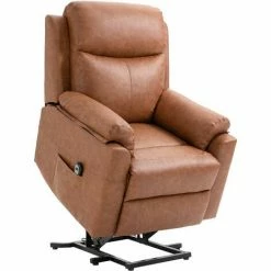 HOMCOM Power Lift Chair Electric Riser Recliner With Remote Control, Brown