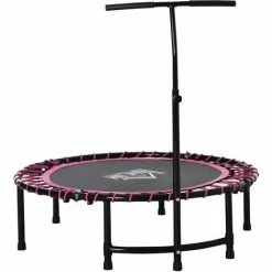 HOMCOM Trampoline Outdoor Bouncer Jumper Adjustable Handle Adult Kid Pink