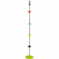 HOMCOM Kid Climbing Rope Disc Swings Seat Set With Platforms For Playground