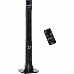 HOMCOM Tower Fan Anion Cooling Bedroom With Oscillating, Remote Control, Black