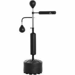 HOMCOM 3-in-1 Punching Bag With Stand With 2 Speedballs, 360° Relax Bar, PU Bag