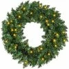 HOMCOM Christmas Wreath 50 Warm White LED Lights Ideal Artificial Decor