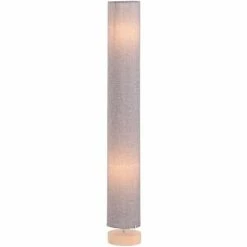 HOMCOM Tall Floor Lamp Lighting W/ Fabric Shade For Bedroom Living Room Grey