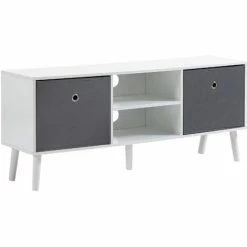 HOMCOM Modern TV Cabinet Stand W/ Shelves & Drawers, Living Room Bedroom