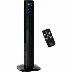 HOMCOM Aroma Tower Fan Cooling For Bedroom W/ Oscillating, Tinmer, Black