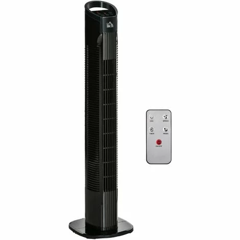 HOMCOM LED Tower Fan with 70° Oscillation 3 Speed 3 Mode LED Panel Remote Black