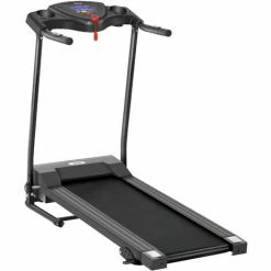 HOMCOM Foldable Motorised Treadmill, Indoor Running Machine W/ LCD Display
