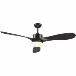 HOMCOM Reversible Ceiling Fan W/ Light, White LED Lighting Fan For Bedroom