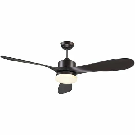 HOMCOM Reversible Ceiling Fan w/ Light, White LED lighting Fan for Bedroom