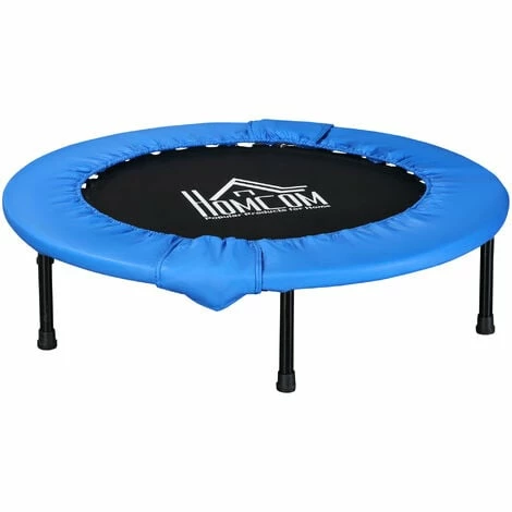 HOMCOM Φ40" Foldable Mini Fitness Trampoline Exercise Rebounder Jumper, Blue