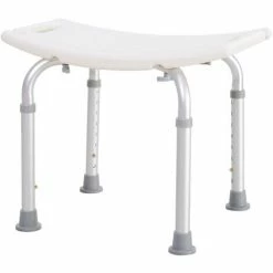 HOMCOM Mobility Shower And Bath Stool Bench With Non-Slip Aluminum Frame