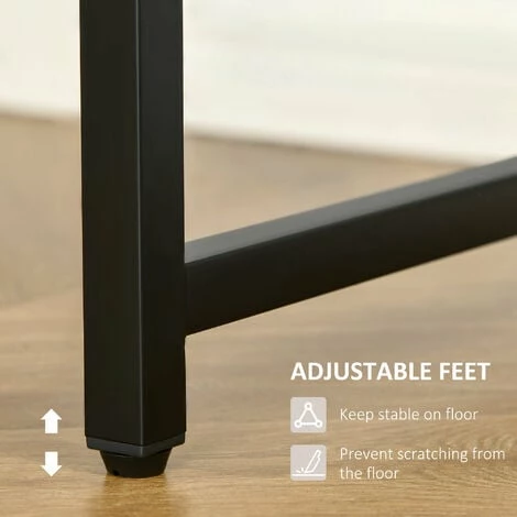 HOMCOM Industrial Computer Desk w/ Storage, Home Writing Table, Walnut Brown