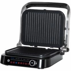 HOMCOM Health Grill & Panini Press, 2100W W/ 180° Flat Open 8 Automatic Settings