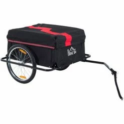 HOMCOM Aosom Elite Two-Wheel Bicycle Large Cargo Wagon Trailer With Folding Storage