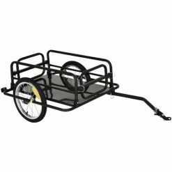 HOMCOM Folding Bicycle Cargo Trailer For Shop Luggage Storage Utility W/ Hitch