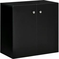 HOMCOM Freestanding Storage Cabinet W/ Two Shelves Wooden Sideboard - Black