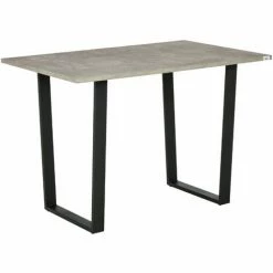 HOMCOM Rectangular Dining Table With Adjustable Steel Base For 4 People Grey