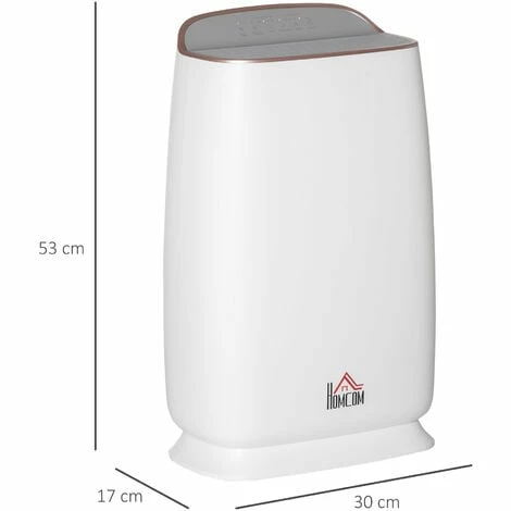 HOMCOM Air Purifiers for Bedroom with 3-Stage Filtration System, Air Monitor