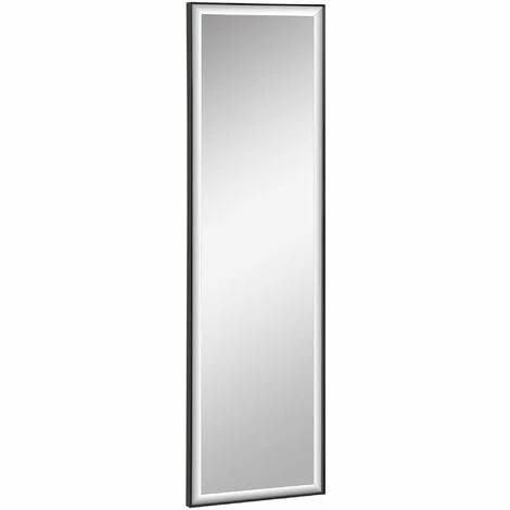 HOMCOM Full Length Mirror Dressing Mirror Wall-Mounted for Bedroom Black