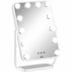 HOMCOM Hollywood Vanity Mirror With Dimmable LED Bulbs, Memory Function Bedroom
