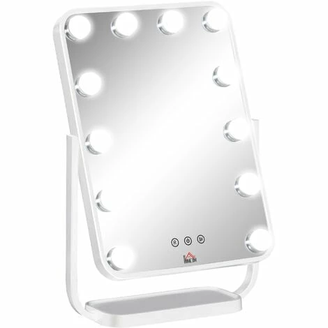 HOMCOM Hollywood Vanity Mirror with Dimmable LED Bulbs, Memory Function Bedroom