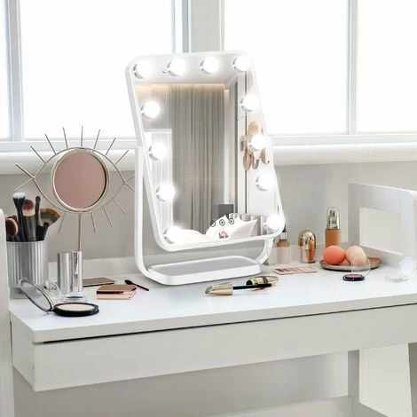 HOMCOM Hollywood Vanity Mirror with Dimmable LED Bulbs, Memory Function Bedroom